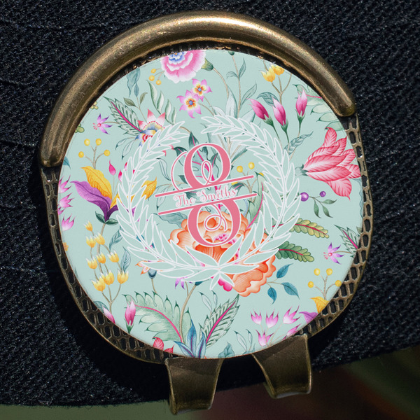 Exquisite Chintz Golf Ball Marker Hat Clip - Gold - Close Up