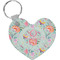 Exquisite Chintz Heart Plastic Keychain w/ Name and Initial