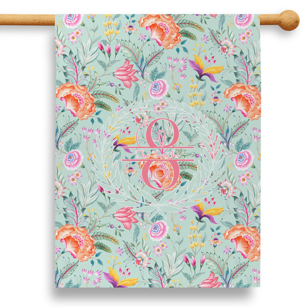 Custom Exquisite Chintz 28" House Flag - Double Sided (Personalized)