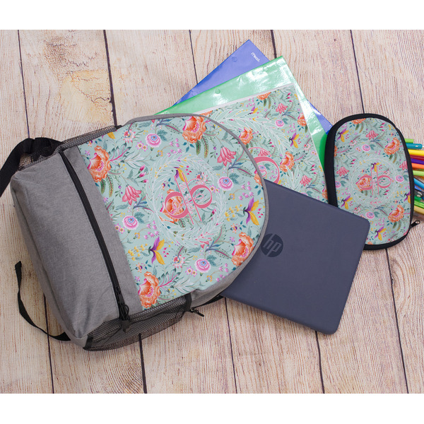 Exquisite Chintz Large Backpack - Gray - With Stuff