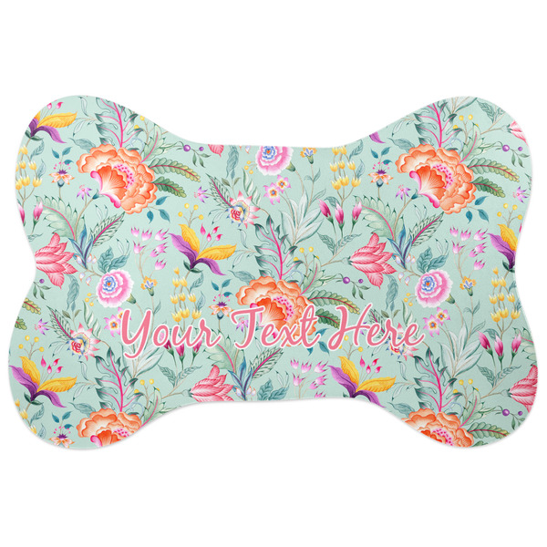 Custom Exquisite Chintz Bone Shaped Dog Food Mat (Personalized)