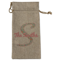 Exquisite Chintz Large Burlap Gift Bag - Front (Personalized)