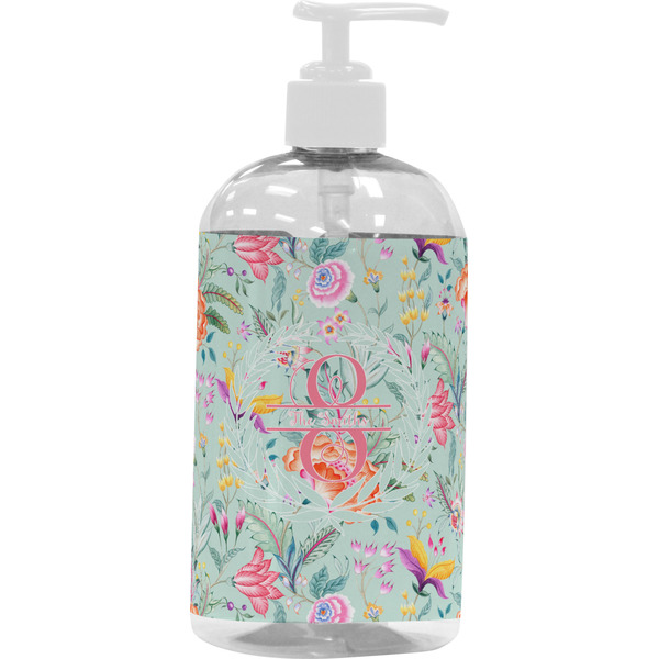Custom Exquisite Chintz Plastic Soap / Lotion Dispenser (16 oz - Large - White) (Personalized)