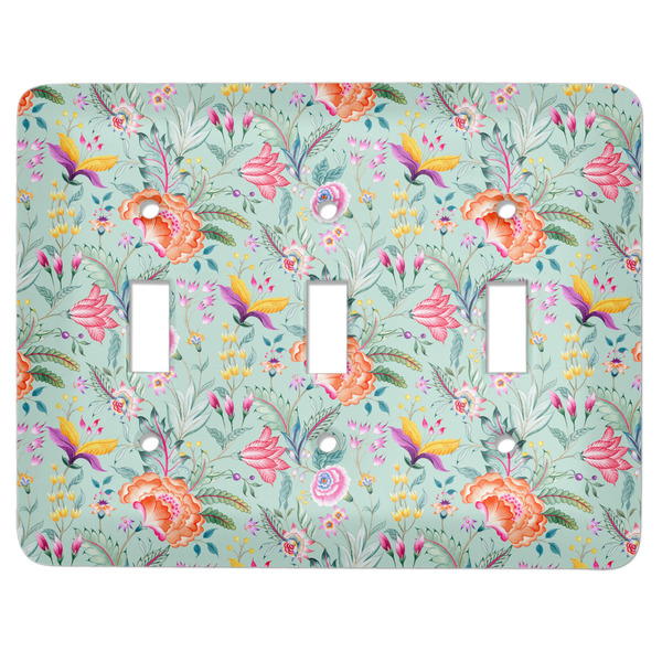 Custom Exquisite Chintz Light Switch Cover (3 Toggle Plate)