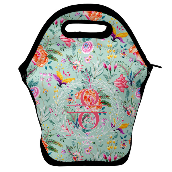 Custom Exquisite Chintz Lunch Bag w/ Name and Initial