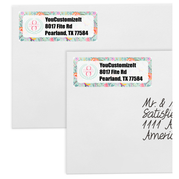 Exquisite Chintz Mailing Labels - Double Stack Close Up