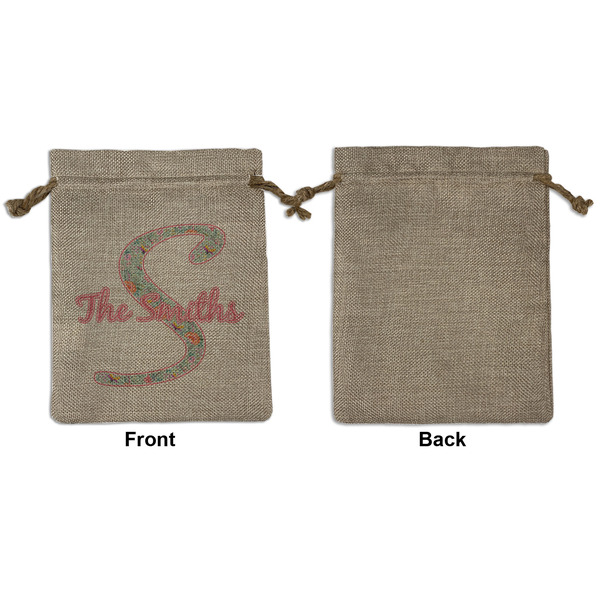 Exquisite Chintz Medium Burlap Gift Bag - Front Approval
