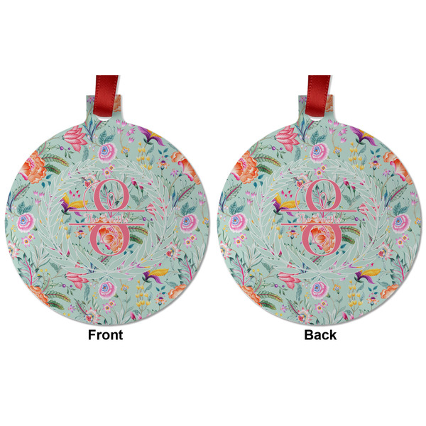 Exquisite Chintz Metal Ball Ornament - Front and Back