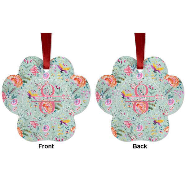 Exquisite Chintz Metal Paw Ornament - Front and Back