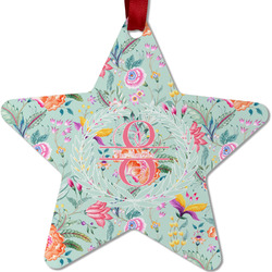 Exquisite Chintz Metal Star Ornament - Double Sided w/ Name and Initial