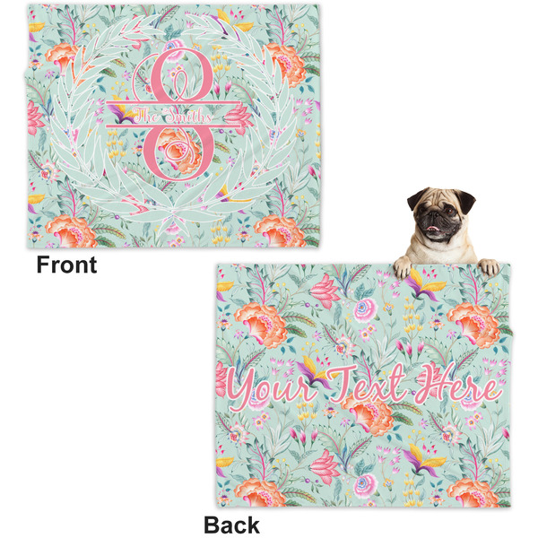 Exquisite Chintz Microfleece Dog Blanket - Large- Front & Back