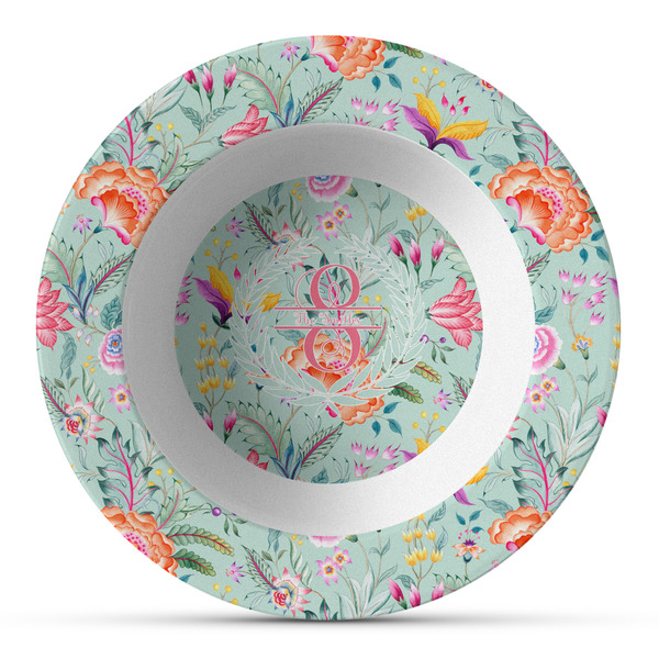 Custom Exquisite Chintz Plastic Bowl - Microwave Safe - Composite Polymer (Personalized)