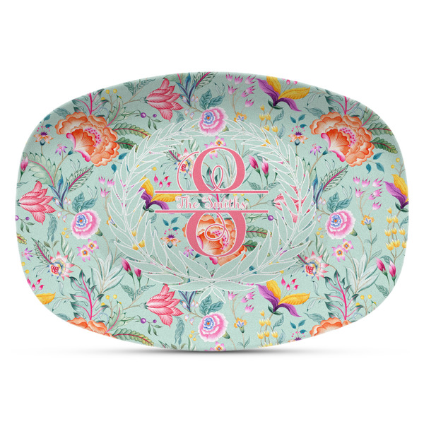 Custom Exquisite Chintz Plastic Platter - Microwave & Oven Safe Composite Polymer (Personalized)