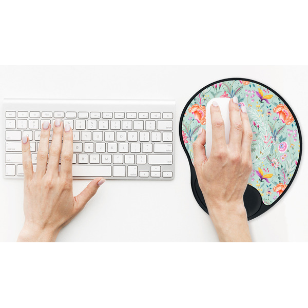Exquisite Chintz Mouse Pad with Wrist Rest - LIFESYTLE 2 (in use)