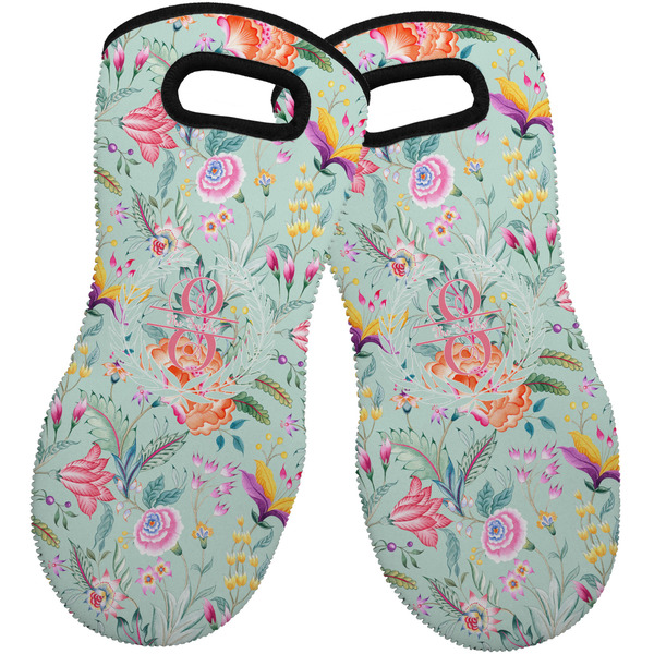 Exquisite Chintz Neoprene Oven Mitt -Set of 2 - Front