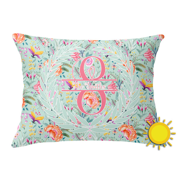 Custom Exquisite Chintz Outdoor Throw Pillow (Rectangular) (Personalized)