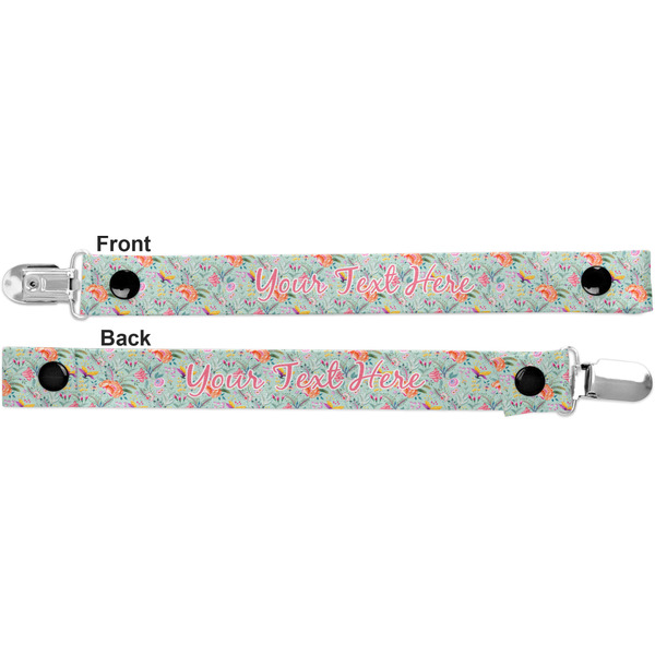 Exquisite Chintz Pacifier Clip - Front and Back