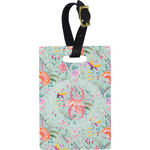 Exquisite Chintz Plastic Luggage Tag - Rectangular w/ Name and Initial