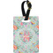 Exquisite Chintz Plastic Luggage Tag - Rectangular w/ Name and Initial