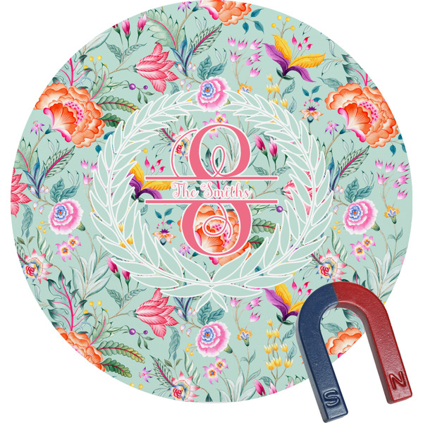 Custom Exquisite Chintz Round Fridge Magnet (Personalized)