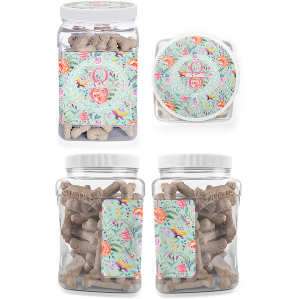 Exquisite Chintz Pet Treat Jar - Multiple Angles