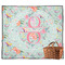 Exquisite Chintz Picnic Blanket - Flat - With Basket