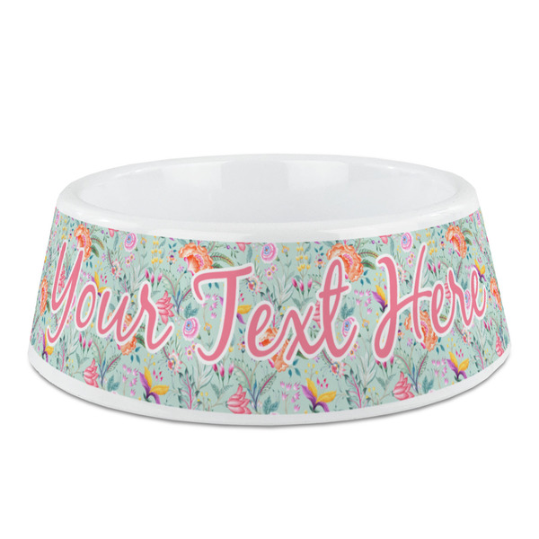 Custom Exquisite Chintz Plastic Dog Bowl - Medium (Personalized)