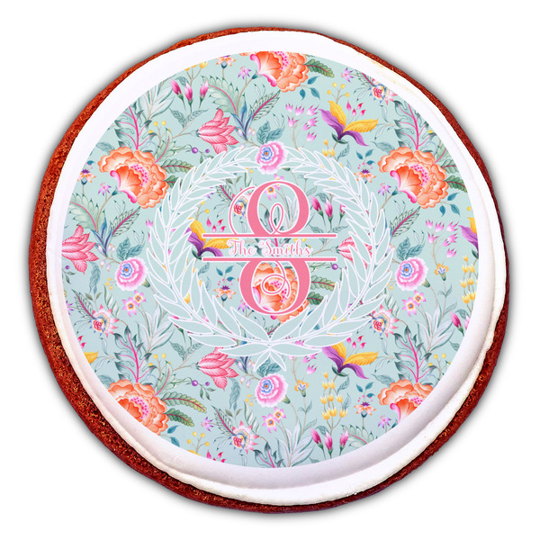 Exquisite Chintz Printed Icing Circle - Large - On Cookie