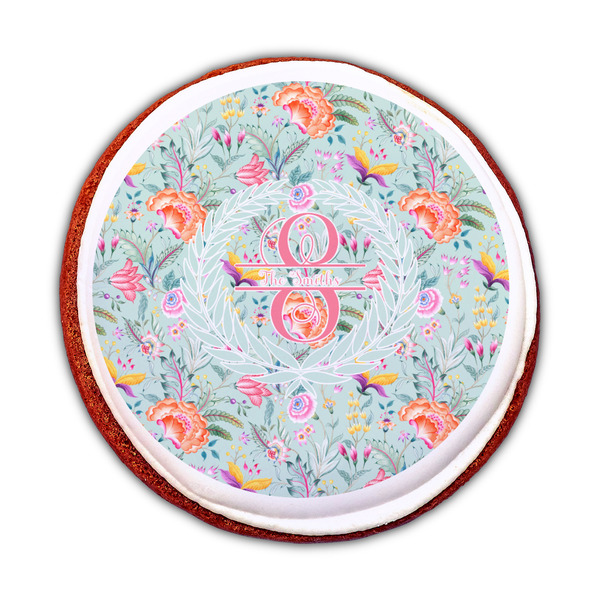 Exquisite Chintz Printed Icing Circle - Medium - On Cookie