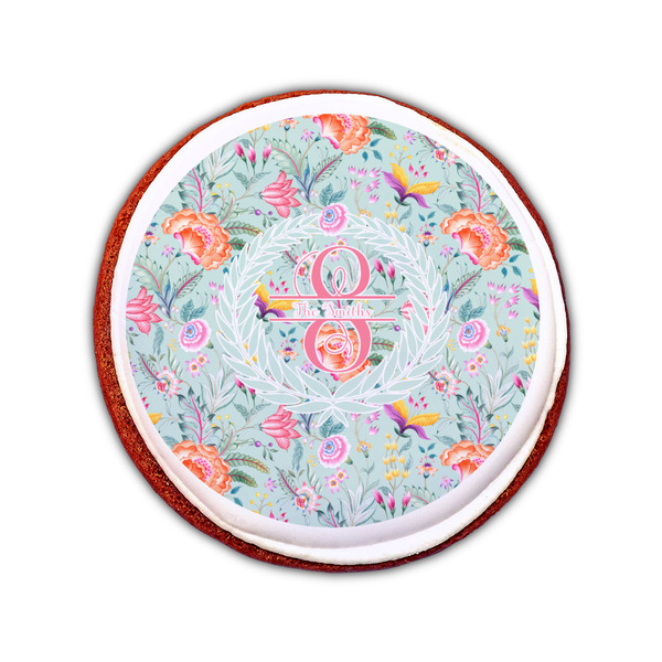 Exquisite Chintz Printed Icing Circle - Small - On Cookie