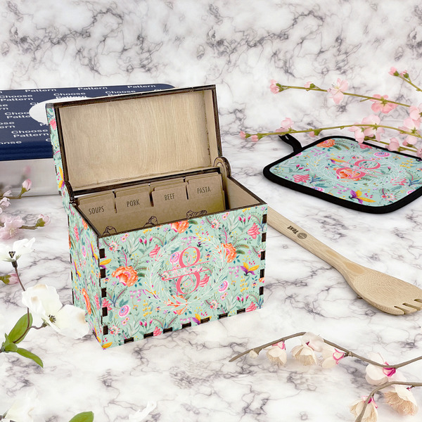 Exquisite Chintz Recipe Box - Full Color - In Context