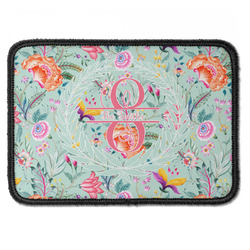 Exquisite Chintz Iron On Rectangle Patch w/ Name and Initial