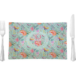 Exquisite Chintz Rectangular Glass Lunch / Dinner Plate - Single or Set (Personalized)