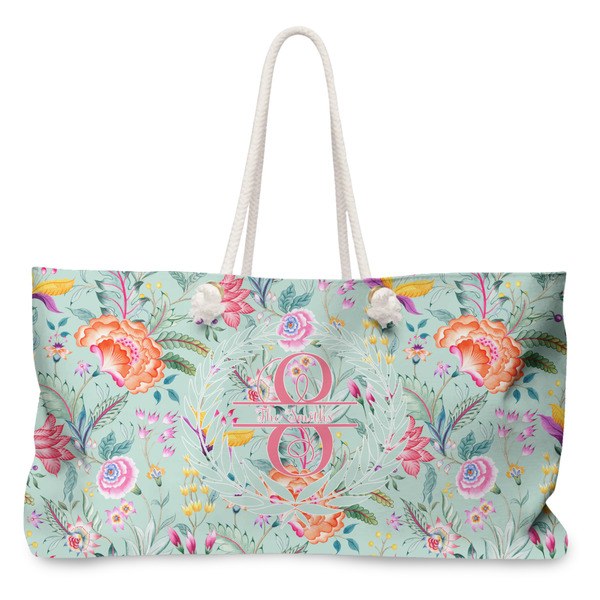 Custom Exquisite Chintz Large Tote Bag with Rope Handles (Personalized)