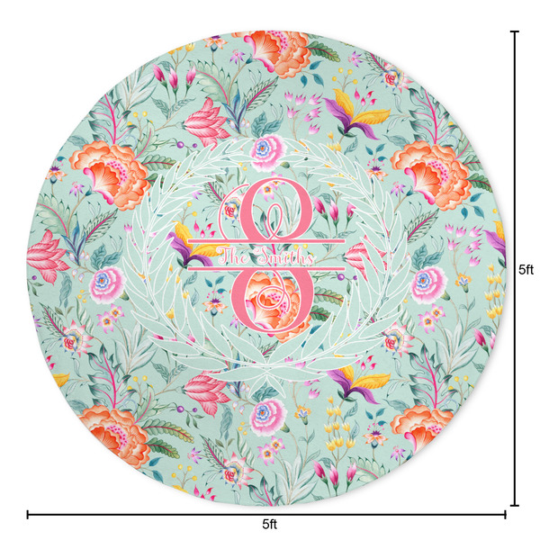 Exquisite Chintz Round Area Rug - Size