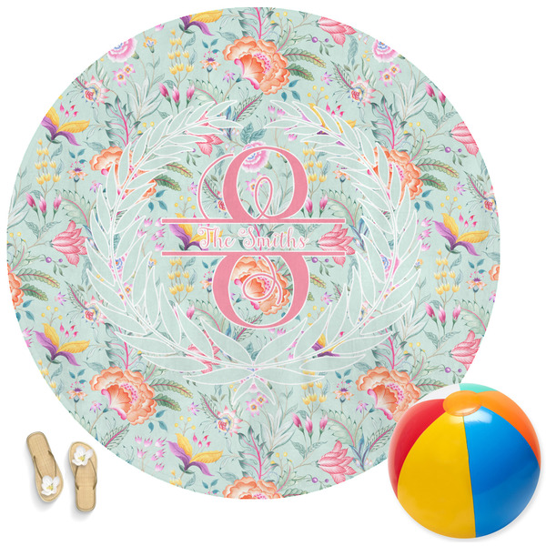 Custom Exquisite Chintz Round Beach Towel (Personalized)