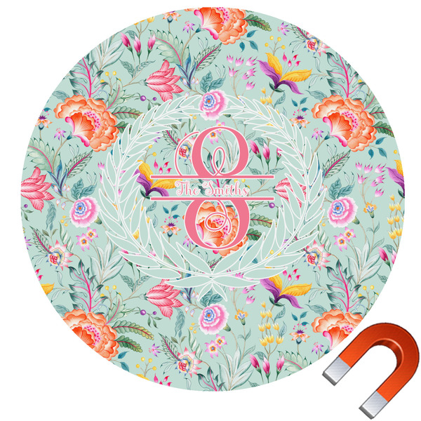Custom Exquisite Chintz Round Car Magnet - 10" (Personalized)