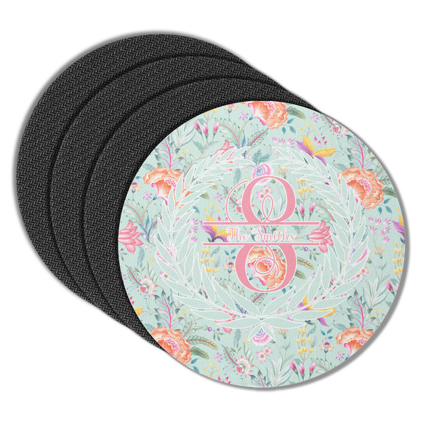 Custom Exquisite Chintz Round Rubber Backed Coasters - Set of 4 (Personalized)