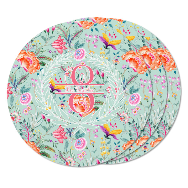 Exquisite Chintz Round Fridge Magnet - THREE