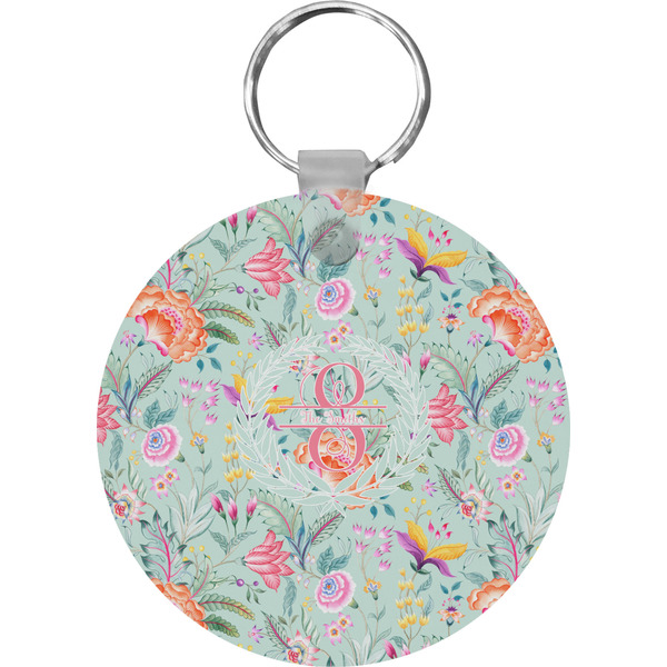 Custom Exquisite Chintz Round Plastic Keychain (Personalized)