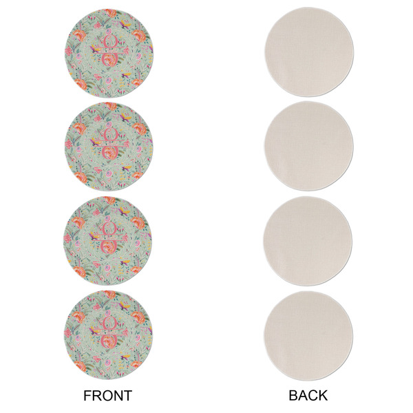Exquisite Chintz Round Linen Placemats - APPROVAL Set of 4 (single sided)