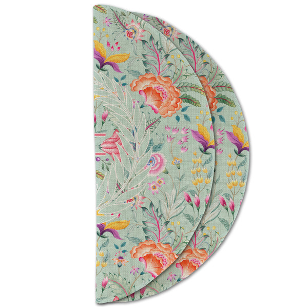 Exquisite Chintz Round Linen Placemats - HALF FOLDED (double sided)