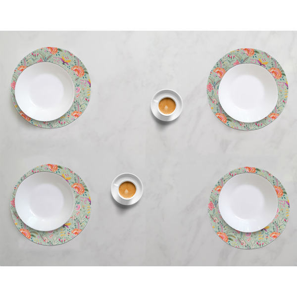 Exquisite Chintz Round Linen Placemats - LIFESTYLE (set of 4)