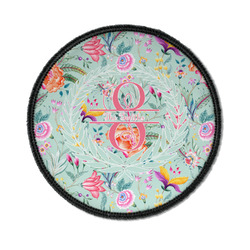 Exquisite Chintz Iron On Round Patch w/ Name and Initial
