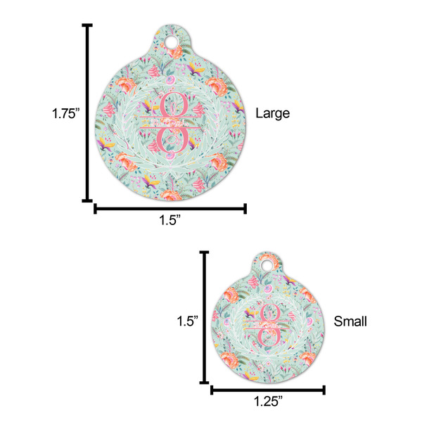 Exquisite Chintz Round Pet ID Tag - Large - Comparison Scale