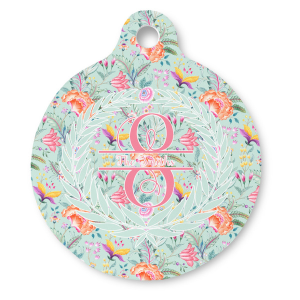 Custom Exquisite Chintz Round Pet ID Tag (Personalized)