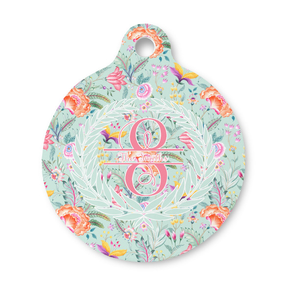 Custom Exquisite Chintz Round Pet ID Tag - Small (Personalized)