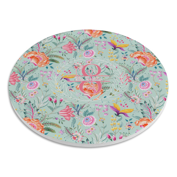 Exquisite Chintz Round Stone Trivet - Angle View