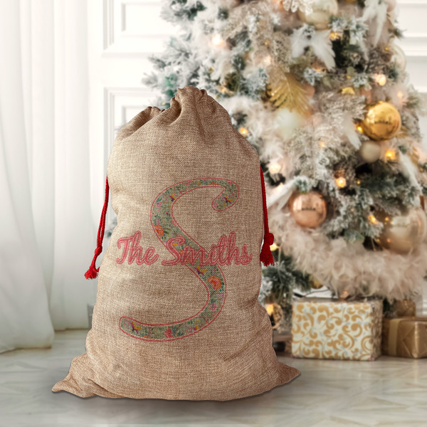 Exquisite Chintz Santa Bag - Front (stuffed)