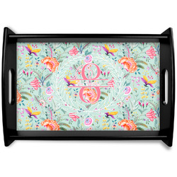 Exquisite Chintz Black Wooden Tray - Small (Personalized)